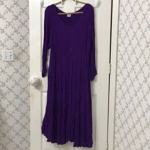 3 Monkeys St Kitts Deep Purple One Size Pleated Maxi Tunic Dress w/ Under Dress.